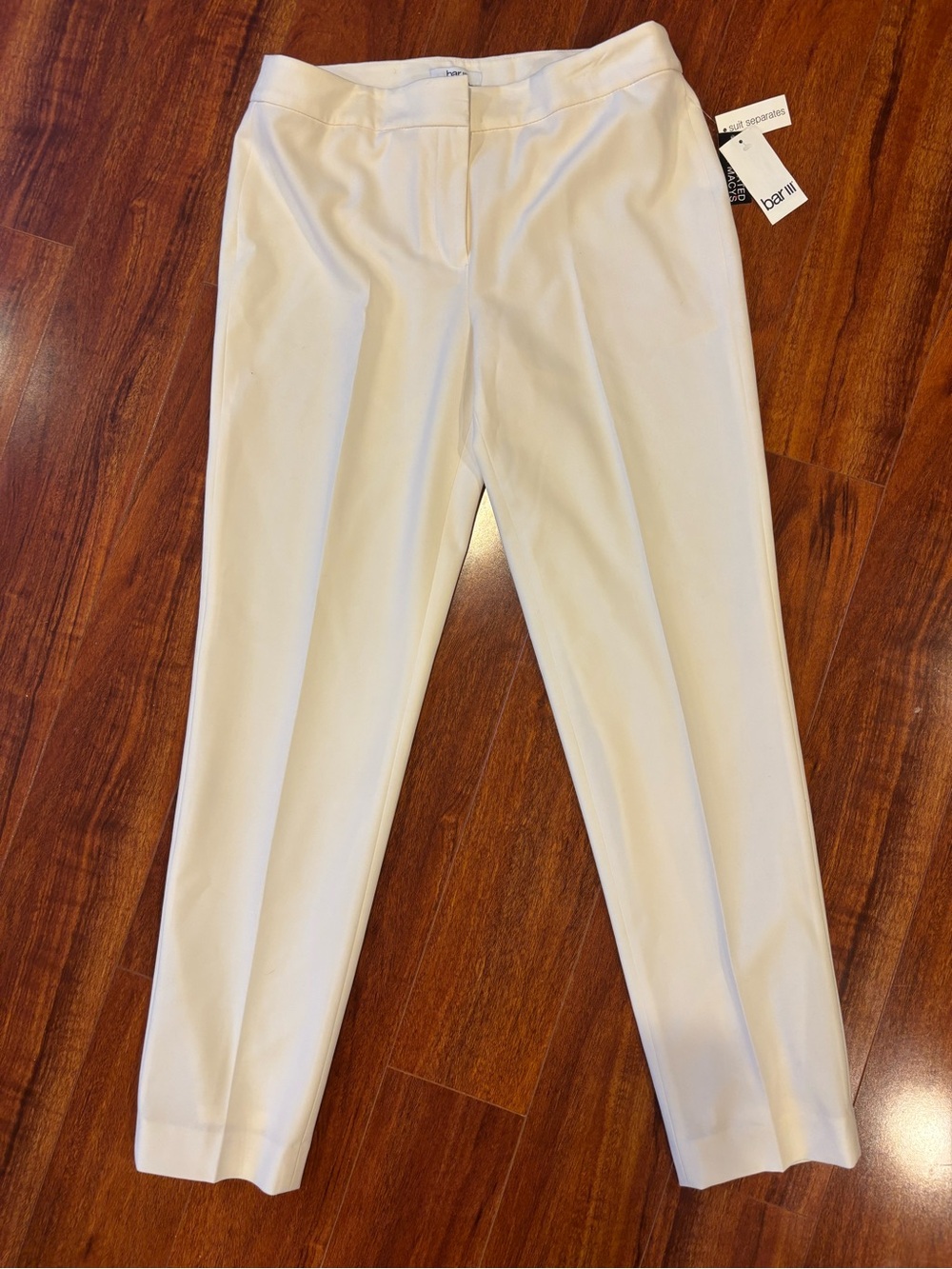 Bar III Cream Slim Dress Pants